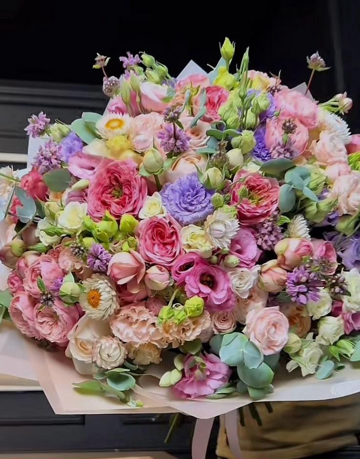 La Belle Pastel luxury pink, cream and lavender bouquet House of Petalss Ooty